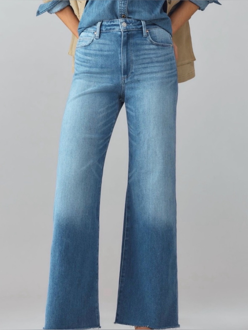 Paige Anessa High Rise Wide Leg Jeans Mesmerize